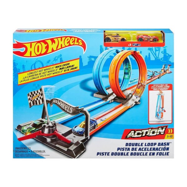 Mattel Hot Wheels Double Loop Dash Track Set - Image 2