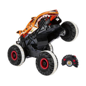 Hot Wheels Monster Trucks, Remote Control Car, 1:15 Scale Tiger Shark RC With All-Terrain Wheels