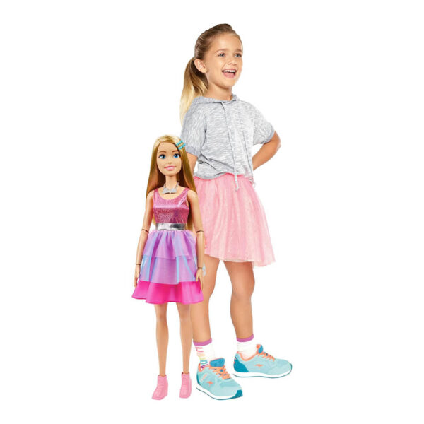 Mattel Large Barbie Doll, 28 Inches Tall, Blond Hair and Shimmery Pink Dress - Image 6