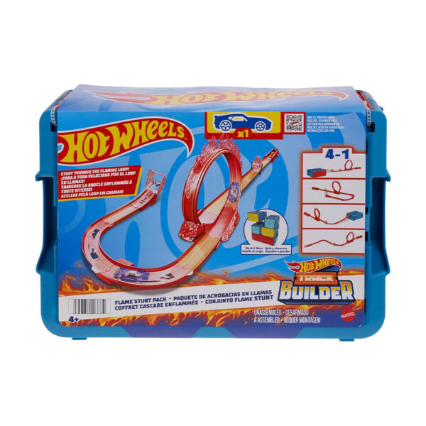 Mattel Hot WheelsTrack Set And 1 Hot Wheels Car, Fire-themed Track Building Set - Image 2