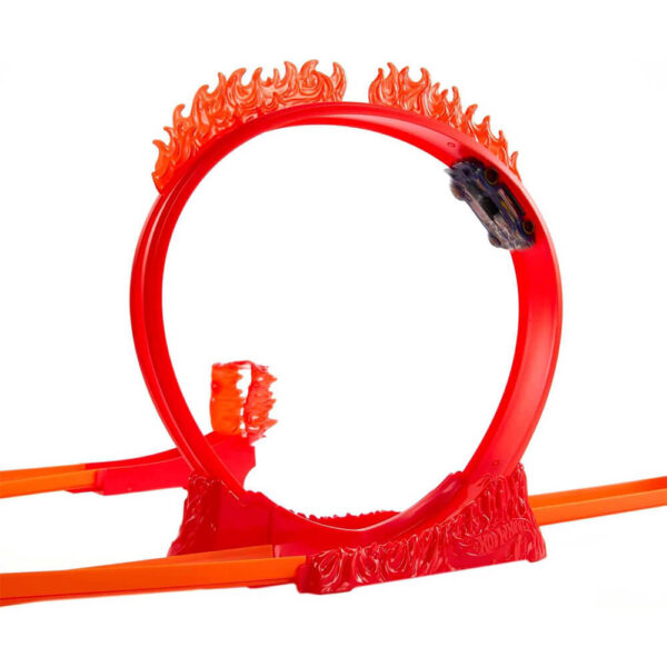 Mattel Hot WheelsTrack Set And 1 Hot Wheels Car, Fire-themed Track Building Set - Image 5