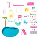 Mattel Barbie Dreamhouse, 75+ Pieces, Pool Party Doll House With 3 Story Slide