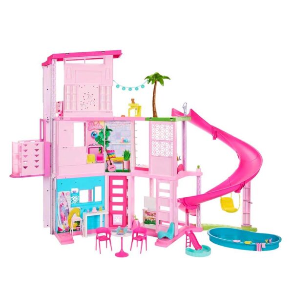Mattel Barbie Dreamhouse, 75+ Pieces, Pool Party Doll House With 3 Story Slide - Image 5