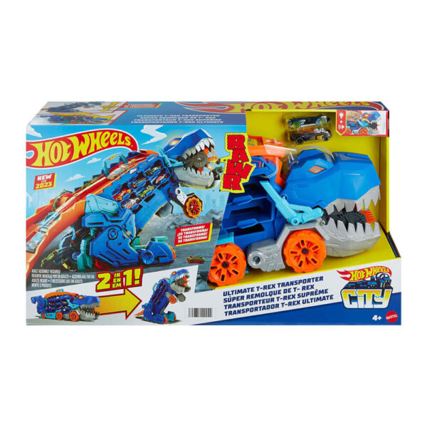 Mattel Hot Wheels Transforming City T-Rex Ultimate Hauler - Image 2