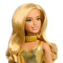 Mattel Barbie Fashionistas Doll #222, Petite With Blonde Wavy Hair, Golden Jumpsuit, 65th Anniversary