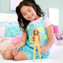 Mattel Barbie Fashionistas Doll #222, Petite With Blonde Wavy Hair, Golden Jumpsuit, 65th Anniversary