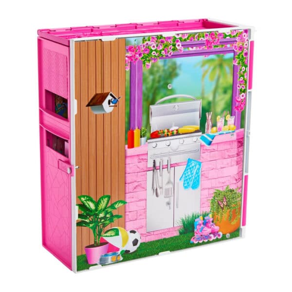 Mattel Barbie Getaway House, Doll House Playset With 4 Play Areas And 11 Decor Accessories & Doll - Image 4