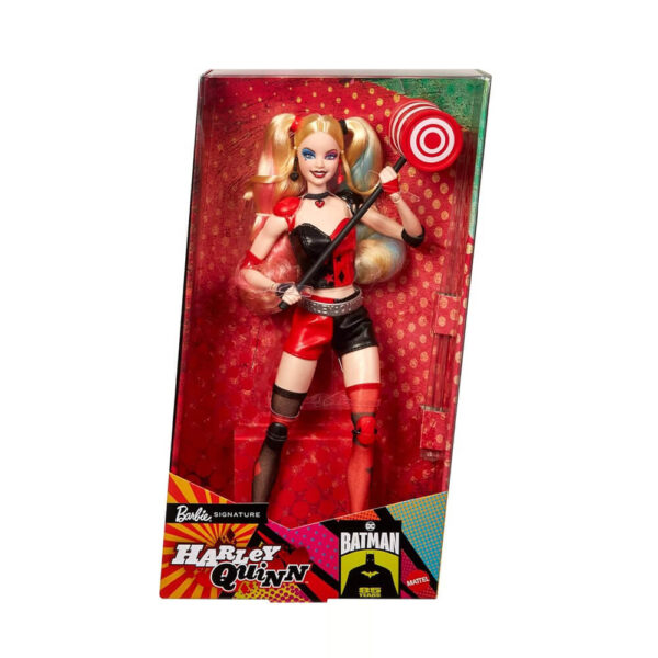 Mattel Barbie Signature Harley Quinn Collector Doll with Posable Body, Iconic Outfit, and Mallet Accessory, DC Batman 85th Anniversary Collectible - Image 2