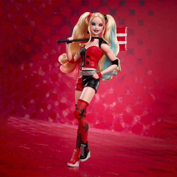 Mattel Barbie Signature Harley Quinn Collector Doll with Posable Body, Iconic Outfit, and Mallet Accessory, DC Batman 85th Anniversary Collectible - Image 3