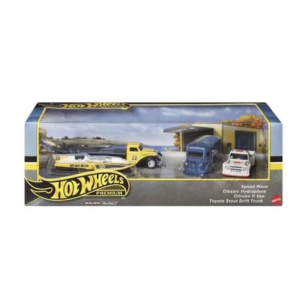Mattel Hot Wheels Premium Collector Display Sets, 3 Cars & 1 Transporter (Group GMH39) - Image 2