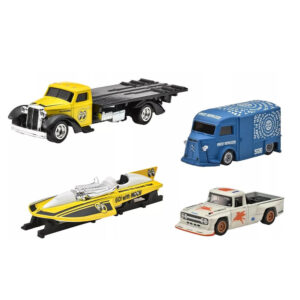 Mattel Hot Wheels Premium Collector Display Sets, 3 Cars & 1 Transporter (Group GMH39)