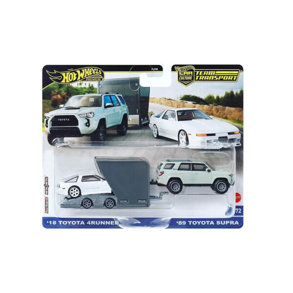 Mattel Hot Wheels  Team Transport Truck & Race Car - ''18 Toyota 4Runner & 89 Toyota Supra (Group FLF56) - Image 2