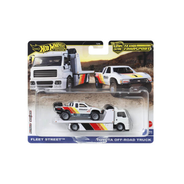 Mattel Hot Wheels  Team Transport Truck & Race Car - Fleet Street & Toyota Pff-Road Truck (Group FLF56) - Image 2