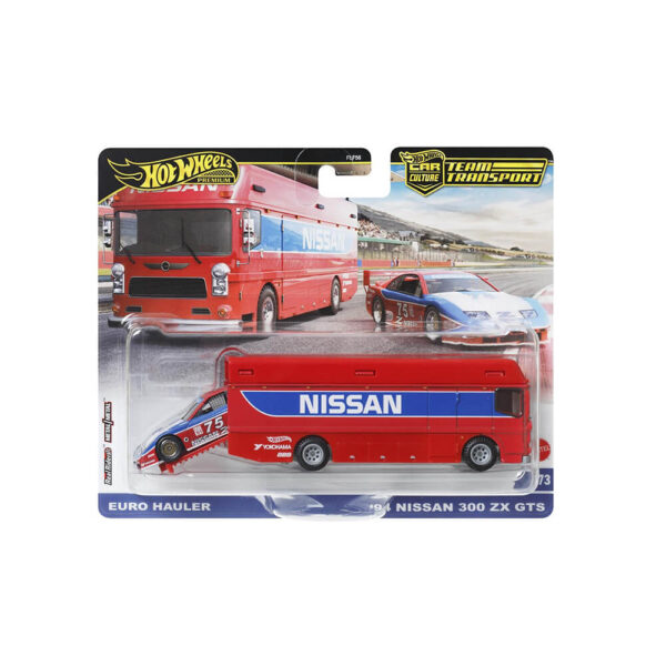 Mattel Hot Wheels  Team Transport Truck & Race Car - Euro Hauler & 94 Nissan 300 ZX GTS (Group FLF56) - Image 2