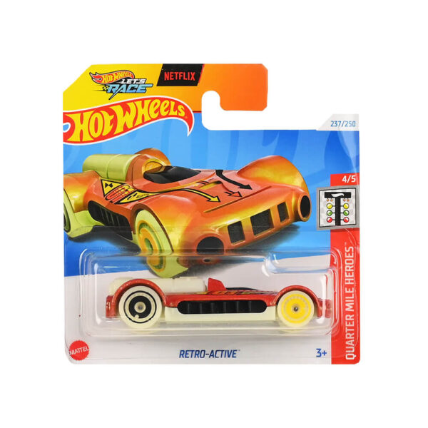 Hot Wheels Retro-Active (Glow in the Dark & Orange Let's Race) 4/5 Quarter Mile Heroes - 2024-237/250 (Short Card)  HTB86 - Image 2