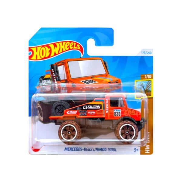 Hot Wheels - Mercedes-Benz Unimog 1300L - HW Dirt 1/10 - HTF05 - Short Card - Eibach - Orange - Mattel 2024 - 1:64 - Image 2