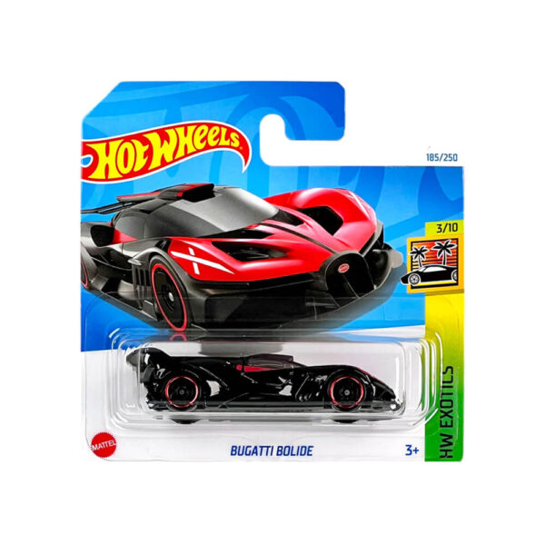 Hot Wheels - Bugatti Bolide - HW Exotics 3/10 - HTF08 - Short Card - Super Sports Car - Red/Black - Mattel 2024 - 1:64 - Image 2
