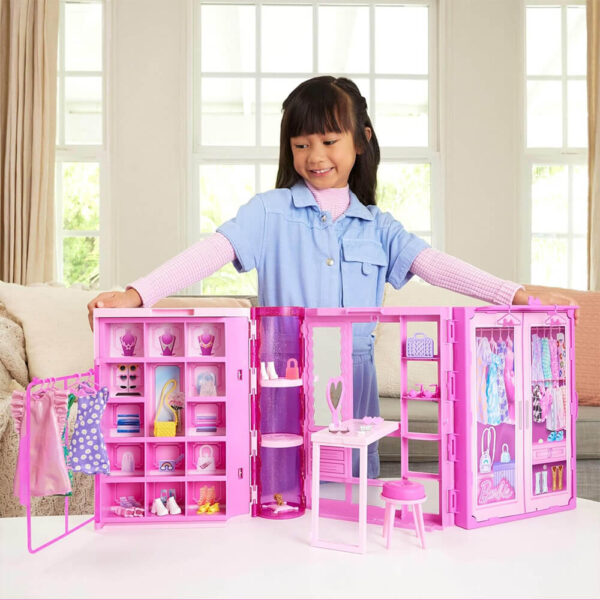 Mattel Barbie Dream Closet Toy Playset With Fashion Doll, CloThes, & Accessories, 3-Ft-Wide With 25+ Pieces - Image 9