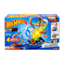 Mattel Hot Wheels 4-Loop Crash Out Track Set With Motorized Booster & 1:64 Scale Toy Car