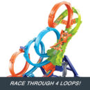 Mattel Hot Wheels 4-Loop Crash Out Track Set With Motorized Booster & 1:64 Scale Toy Car