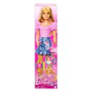 Mattel Barbie 28-in Blonde Fashion Doll with Removable Fashions, Pink Top, Denim Skirt, & Cowboy Boots, Necklace and Purse Accessory