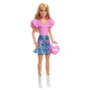 Mattel Barbie 28-in Blonde Fashion Doll with Removable Fashions, Pink Top, Denim Skirt, & Cowboy Boots, Necklace and Purse Accessory