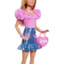 Mattel Barbie 28-in Blonde Fashion Doll with Removable Fashions, Pink Top, Denim Skirt, & Cowboy Boots, Necklace and Purse Accessory