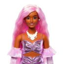 Mattel Barbie Deluxe Style Doll #1 in Glossy Pink Barbiecore Dress With Velvet Gloves, Pink Hair