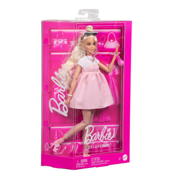 Mattel Barbie Deluxe Style Doll #3 in Pastel Pink Barbiecore Dress With Oversized Bow, Blond Hair - Image 2
