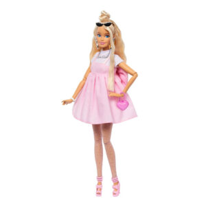 Mattel Barbie Deluxe Style Doll #3 in Pastel Pink Barbiecore Dress With Oversized Bow, Blond Hair