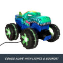 Hot Wheels Monster Trucks Remote Control Car, 1:15 Scale Mega-Wrex Alive Battery-Powered RC Vehicle with Lights & Sounds