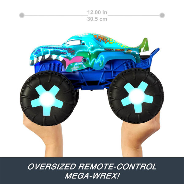 Hot Wheels Monster Trucks Remote Control Car, 1:15 Scale Mega-Wrex Alive Battery-Powered RC Vehicle with Lights & Sounds - Image 5