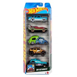 Hot Wheels  Getaways 2025 (Hover Storm, Classic Nomad, RV There Yet, Rockster & Cockney Cab II) 5 Vehicle Pack (JBJ77)