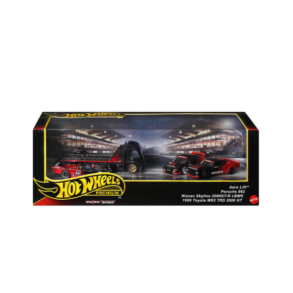 Mattel Hot Wheels Premium Collector Display Sets, 3 Cars & 1 Transporter (Group GMH39) - Image 2
