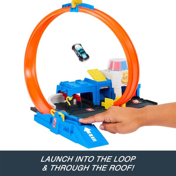 Mattel Hot Wheels City Super Police Station Playset With 1:64 Scale Police Toy Car & Adjustable Track Loop - Image 3