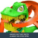 Mattel Hot Wheels  City T-Rex Blaze Battle Playset & 1:64 Scale Die-Cast Car, Dinosaur Nemesis
