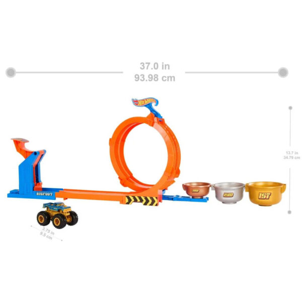 Hot Wheels Monster Trucks Loop-And-Flip Trophy Challenge Playset & Die-Cast Bigfoot Toy Truck - Image 5