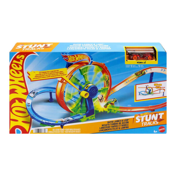 Mattel Hot Wheels Rapid Launch & Loop Playset With 1:64 Scale Die-Cast Toy Car, Crash & Track Set - Image 2