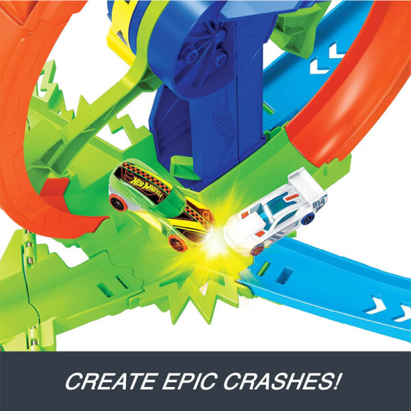 Mattel Hot Wheels Rapid Launch & Loop Playset With 1:64 Scale Die-Cast Toy Car, Crash & Track Set - Image 4