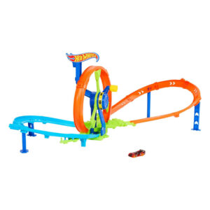 Mattel Hot Wheels Rapid Launch & Loop Playset With 1:64 Scale Die-Cast Toy Car, Crash & Track Set