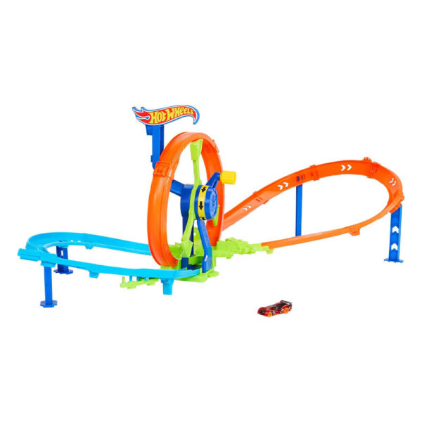 Mattel Hot Wheels Rapid Launch & Loop Playset With 1:64 Scale Die-Cast Toy Car, Crash & Track Set