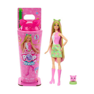 Mattel Barbie Pop Reveal Shakes Series Doll & Accessories Set, Scented Cute Kitten Fashion Doll
