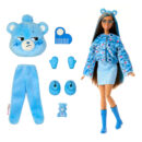 Mattel Barbie Cutie Reveal Care Bears Series Doll & Accessories in Grumpy Bear Plush Costume, 10 Surprises