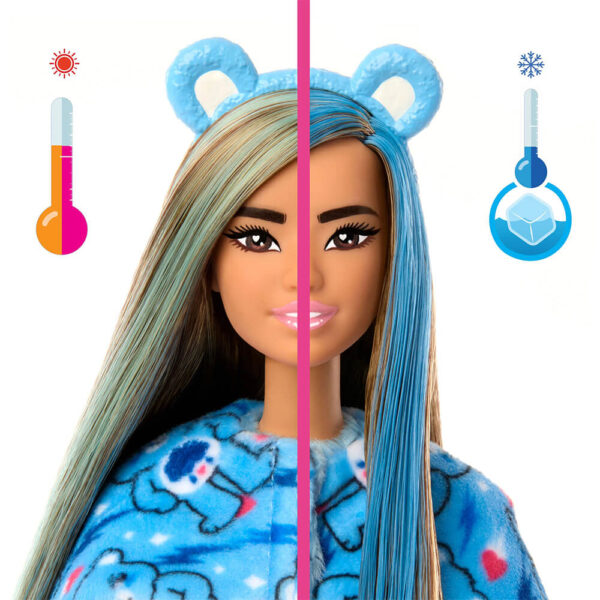 Mattel Barbie Cutie Reveal Care Bears Series Doll & Accessories in Grumpy Bear Plush Costume, 10 Surprises - Image 4