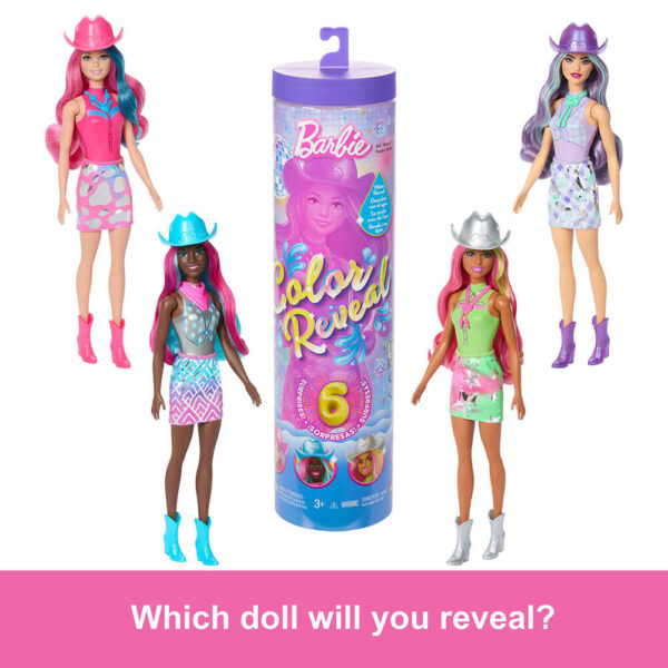 Mattel Barbie Color Reveal Fashion Doll & Accessories with 6 Surprises, Disco Star Series with Metallic Shine & Color-Change Bodice - Image 3