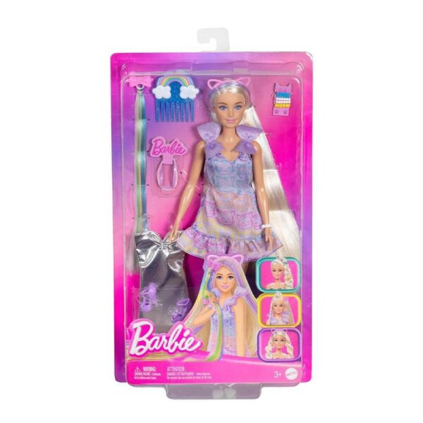 Mattel Barbie Fun & Fancy Doll & Accessories, Blonde Fashion Doll With Extra-Long Hair & 2 Looks - Image 2