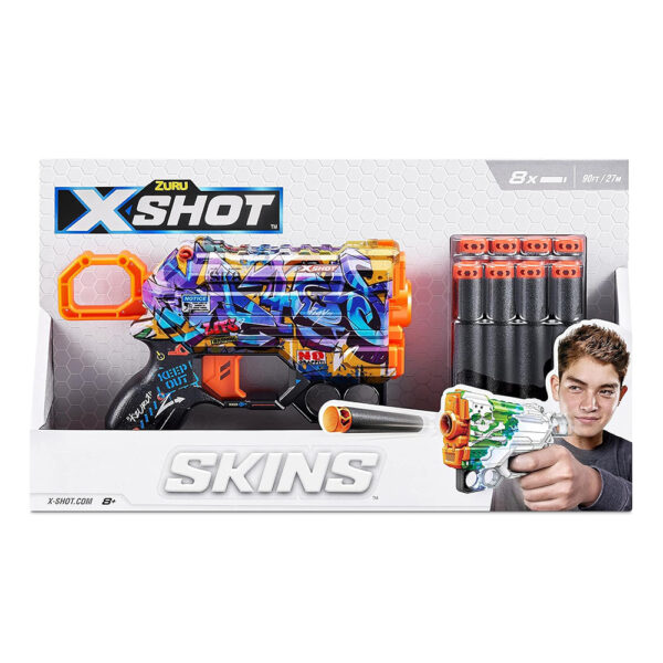 ZURU XSHOT SKINS MENACE (8 Darts) SPRAY TAG (36515) - Image 2