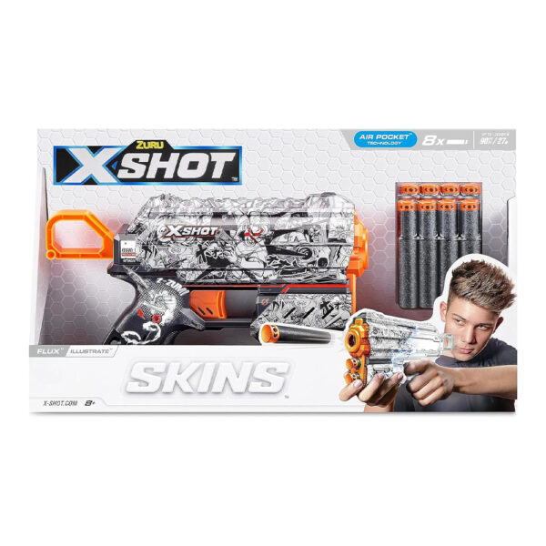 ZURU XSHOT SKINS FLUX (8 DARTS) ILLUSTRATE (36516) - Image 2