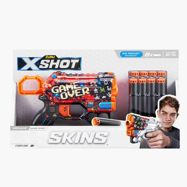 ZURU XSHOT SKINS FLUX (8 DARTS) GAME OVER (36516) - Image 2