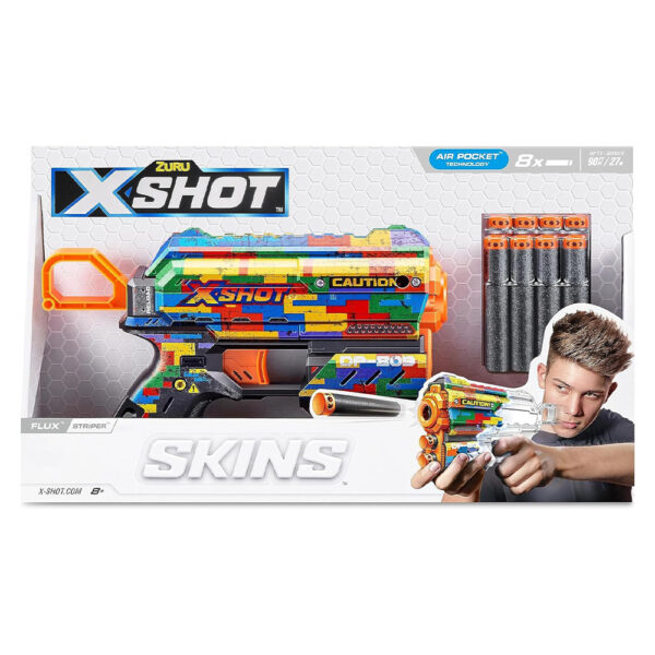 ZURU XSHOT SKINS FLUX (8 DARTS) STRIPER (36516) - Image 2
